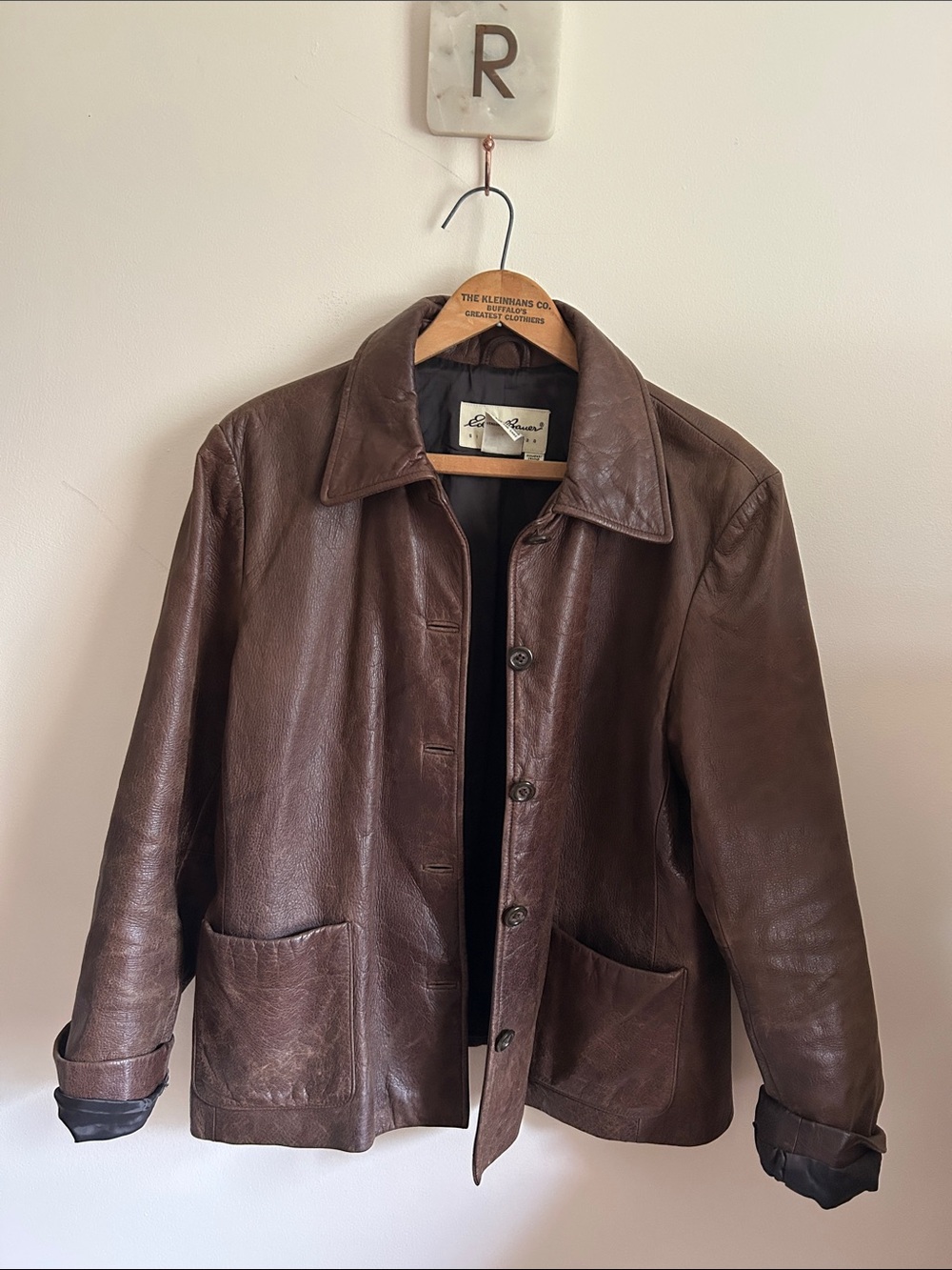 Vintage Eddie Bauer Brown genuine Leather jacket